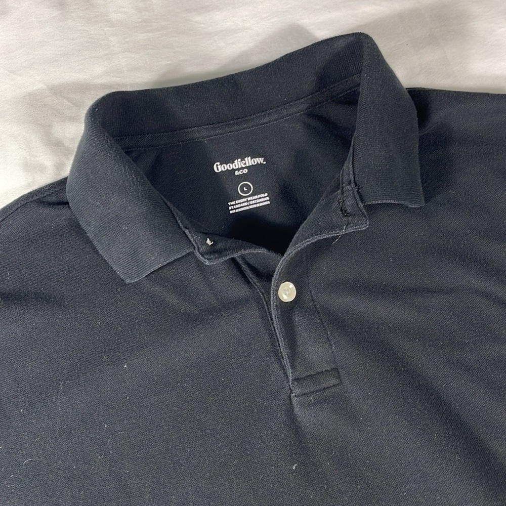 Goodfellow & Co mens black The Every Wear pique polo shirt - size L